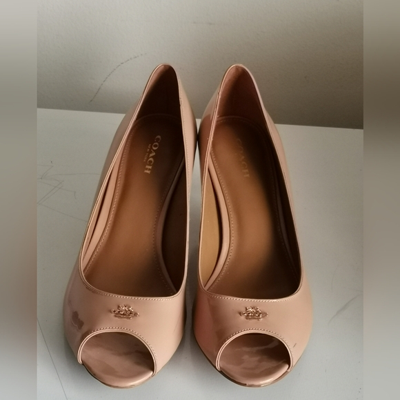 Coach Shoes - Coach Patent Nude Pumps